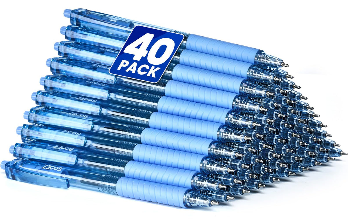 Sooez 60 Pack Bulk Pens Ballpoint, Smooth Writing Pens with Soft Grip