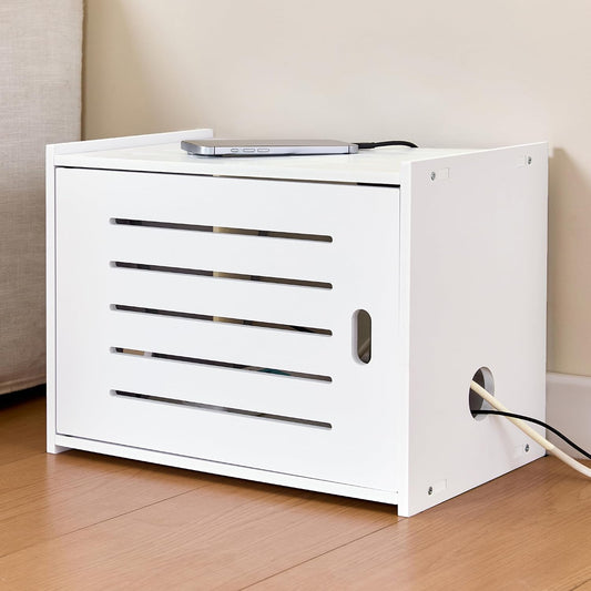 WiFi Router Storage Cabinet, WiFi Box Hider with Cable Management