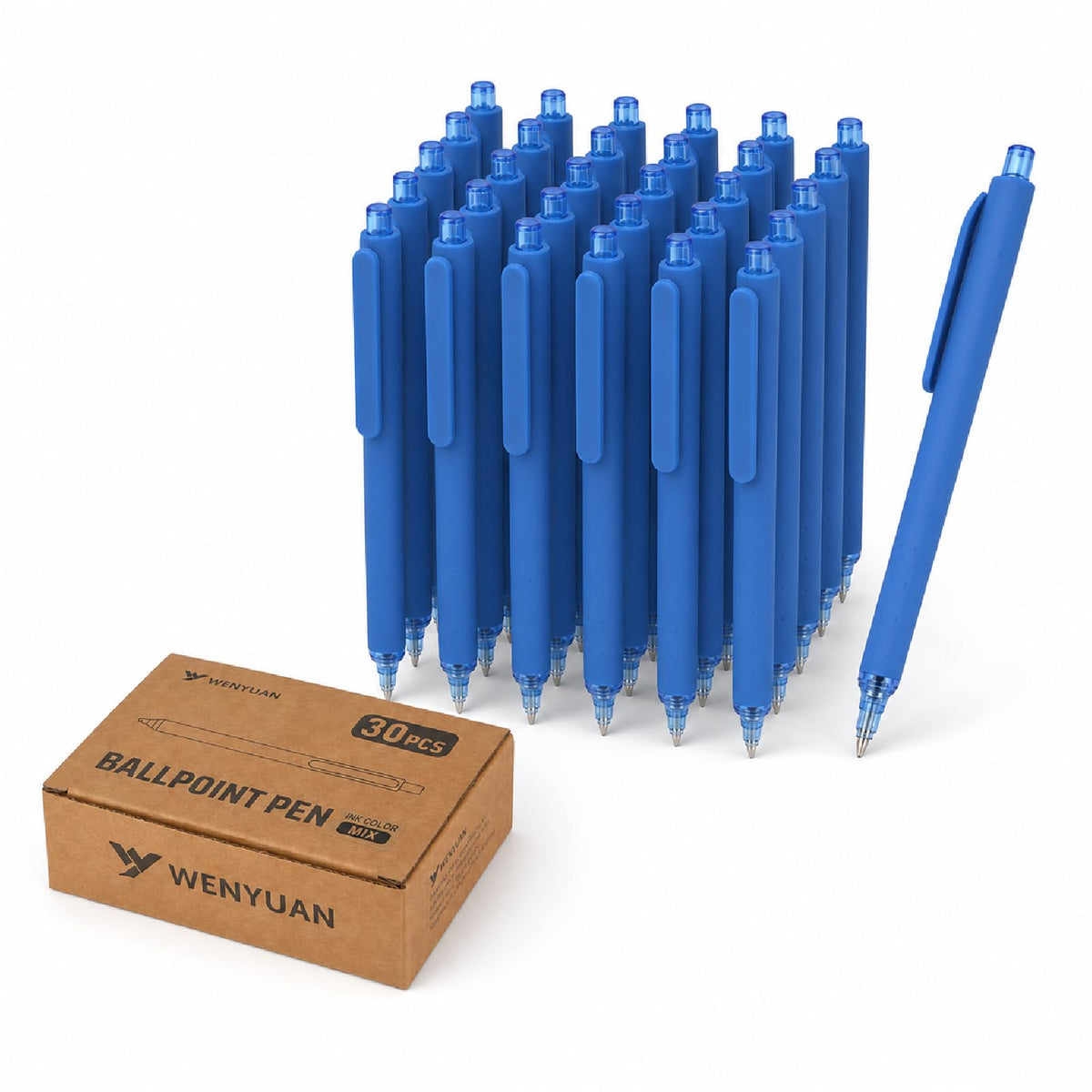WY WENYUAN 100 Pcs Black Pens Bulk, 1.0mm Bold Point Quick Drying Ballpoint Pens, Retractable Bulk Pens for Smooth Writing, Ideal for School, Office, Journaling, Note Taking and Correction