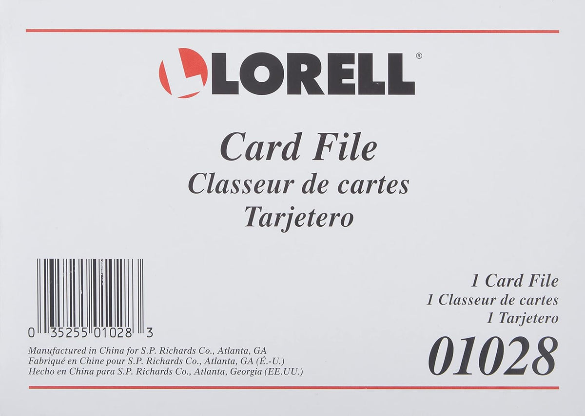 Lorell Business Card File, 350 Card Capacity, Black, Plastic, Modern, Office Supplies, Professionals, Unisex, Hinged, Portable