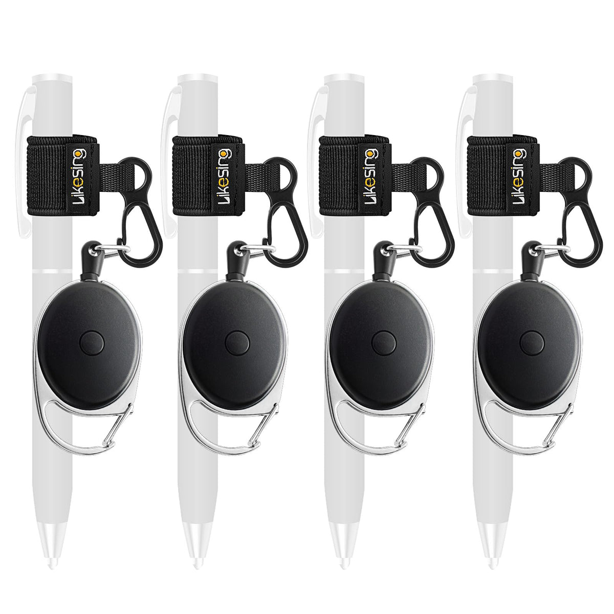 Likesing Retractable Pen Holder, 27.5" Reel Elastic Pen Leash(Dark-colored)