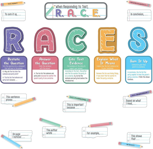 Carson Dellosa Races Writing Process Bulletin Board Set, 37-Pieces