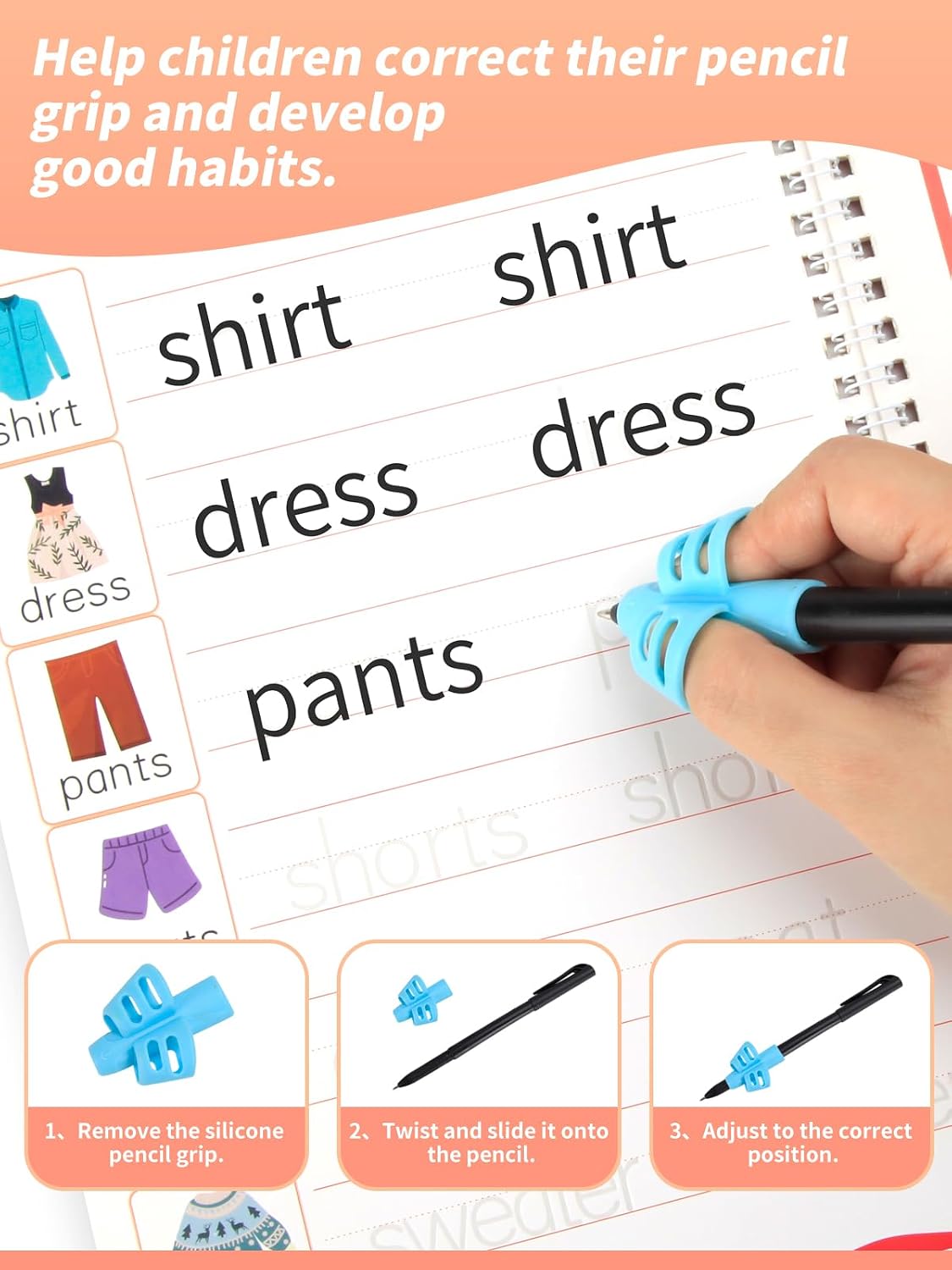 Magic Grooved Writing Practice for Kids Ages 3-8, Reusable Workbooks