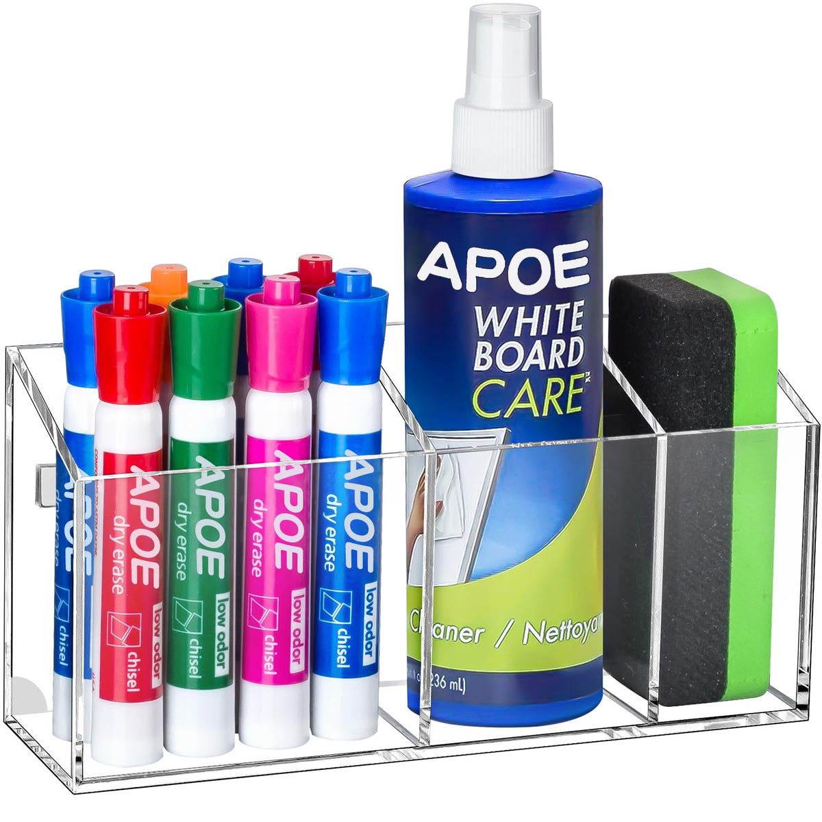 Magnetic Dry Erase Marker Holder for Whiteboard, Fridge, Classroom