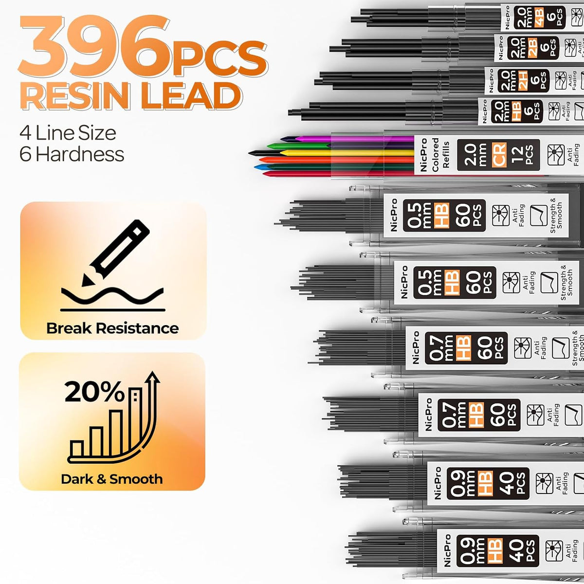 Nicpro 22PCS Art Mechanical Pencil Set， Metal Drawing Sketching With Eraser