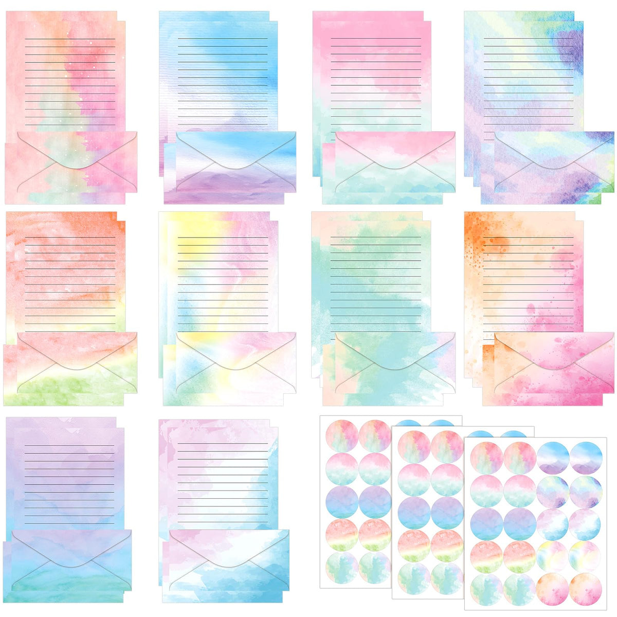 TaoBary 160 Pcs Vintage Floral Stationery Paper and Envelopes Set