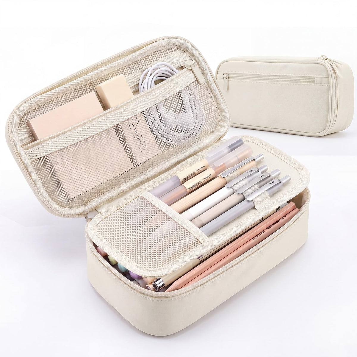 WEMATE Pencil Case, Large Storage Organizer, Makeup Bag, Teacher Must - have, Big Pencil Pouch, Marker Case for College