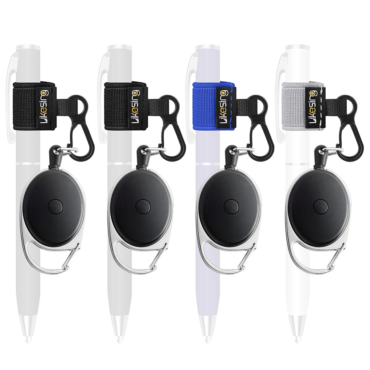 Likesing Retractable Pen Holder, 27.5" Reel Elastic Pen Leash(Dark-colored)