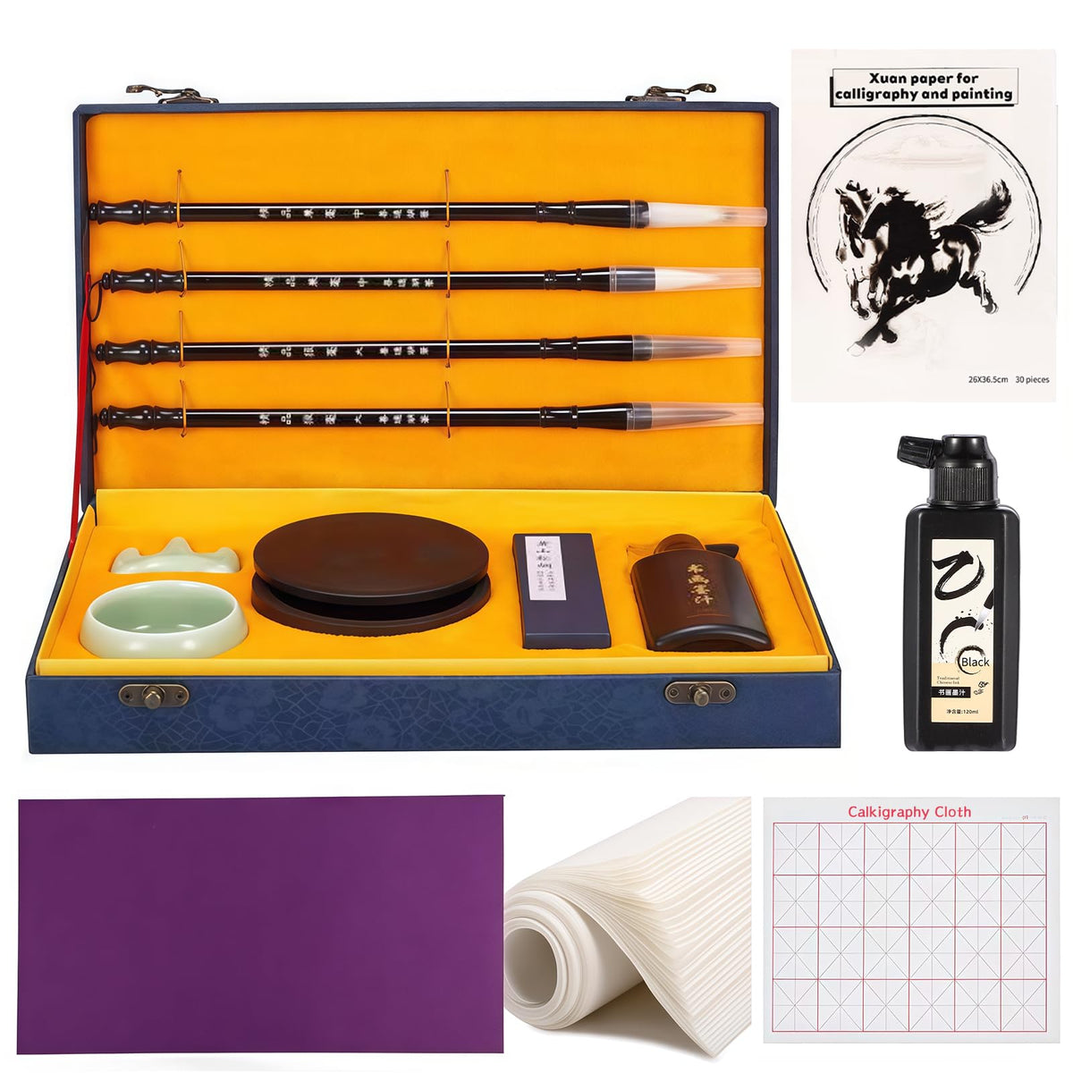 Chinese Calligraphy Set Japanese Calligraphy Kit for Beginners-Red