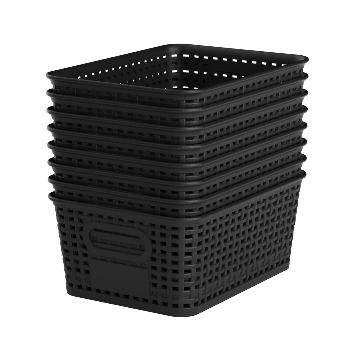 6 Pack Plastic Storage Baskets,Brown bamboo lid storage Box