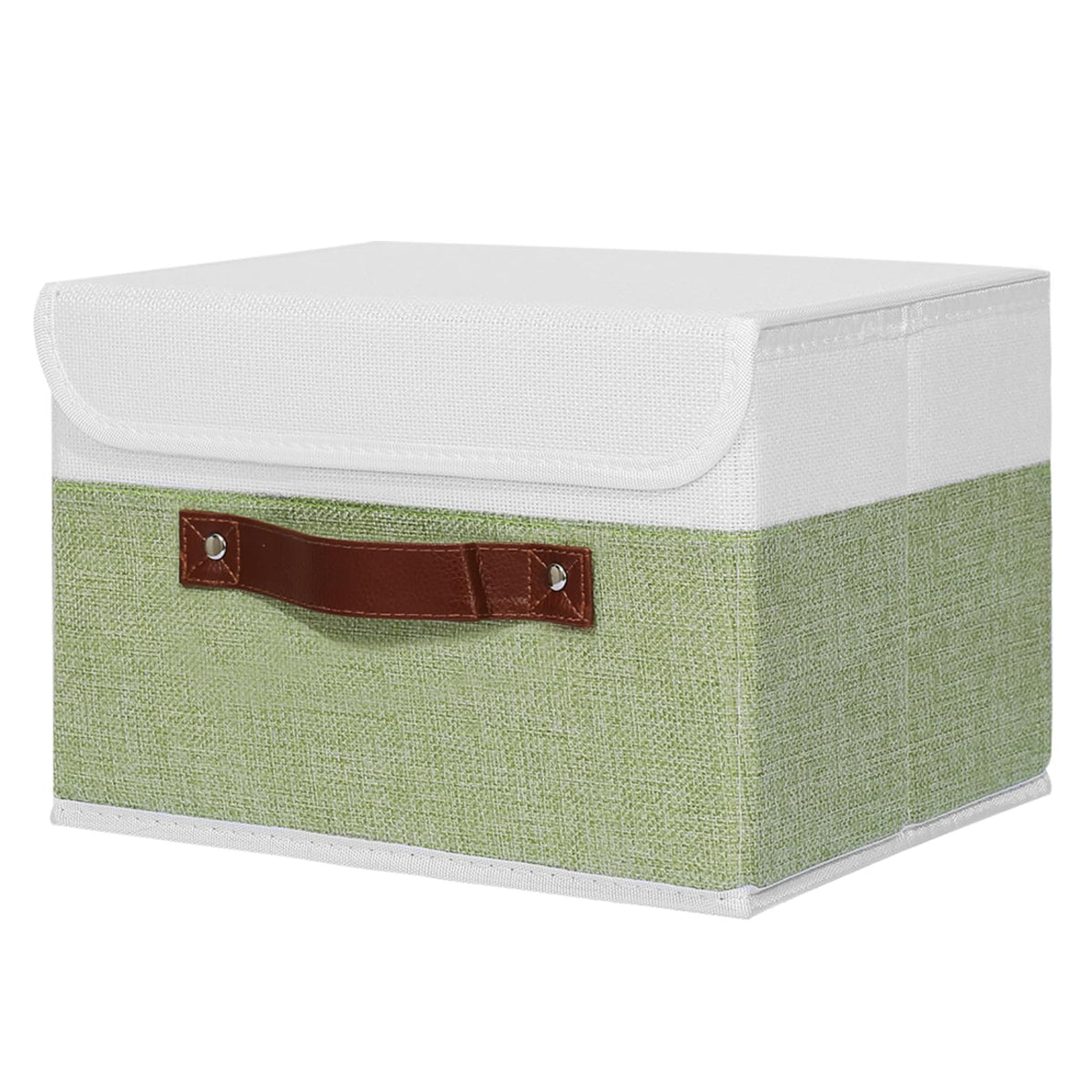 ANMINY Fabric Storage Box Bins with Lids, Green, 10"x8"x7"