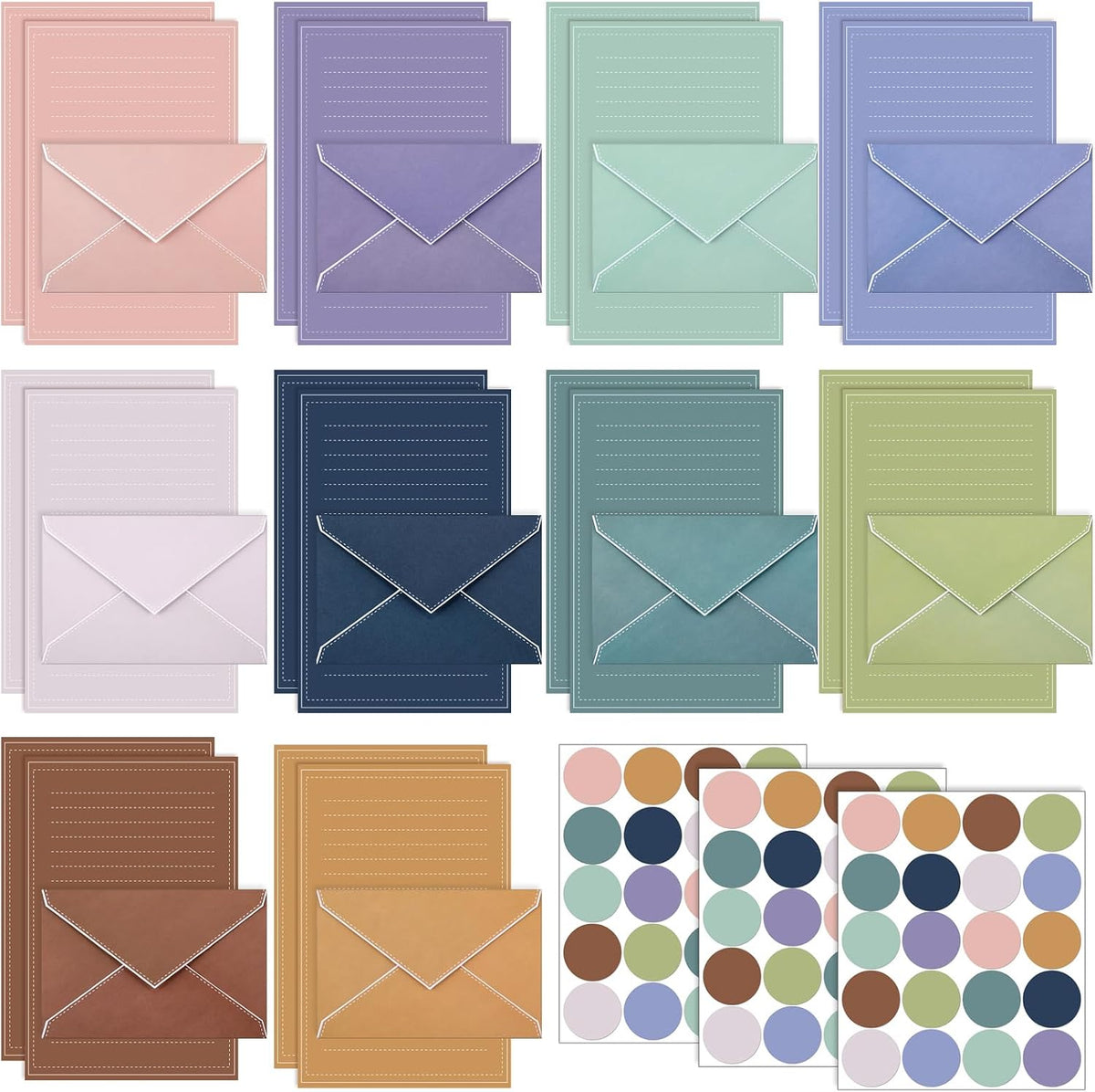 Taobary 160 Pack Stationery Paper Set,5.5 X 8.25 Inch,Morandi Color
