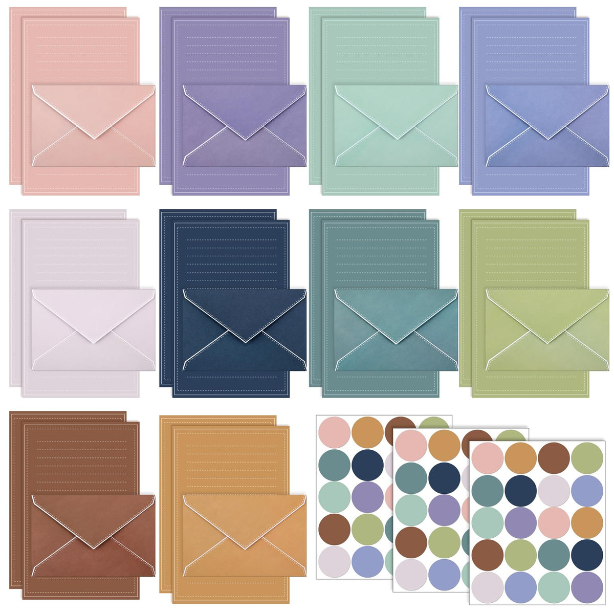 Taobary 160 Pack Stationery Paper Set,5.5 X 8.25 Inch,Morandi Color