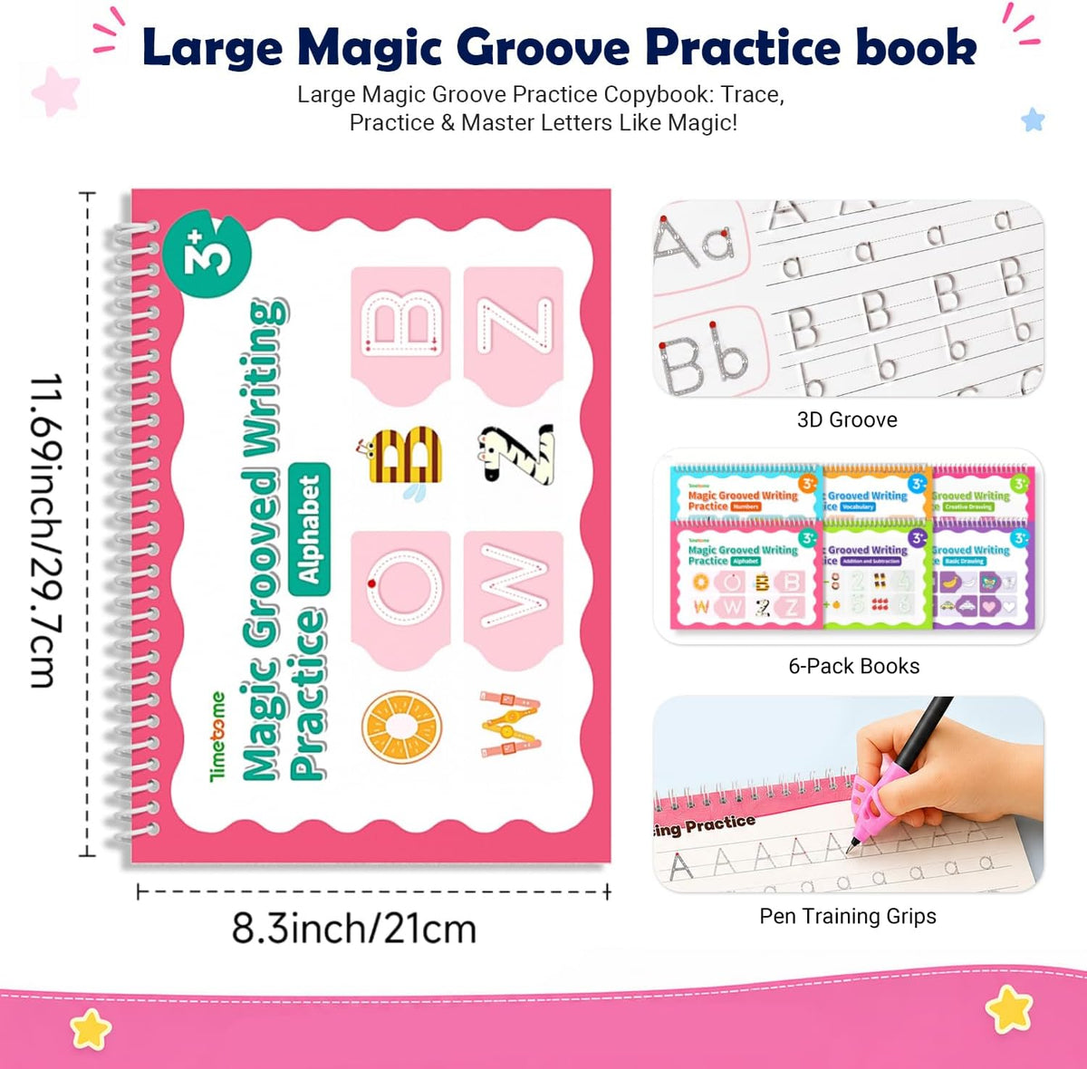 Magic Grooved Writing Practice for Kids, Grooved Writing Books