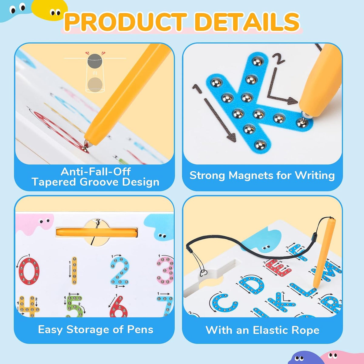JoyCat Magnetic Letter and Number Tracing Board Set, ABC and Numbers 1-20