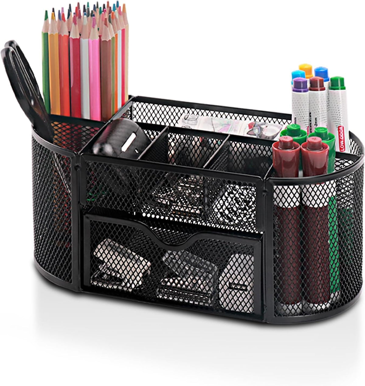 Comix Mesh Pen Holder, Desk Organizer for Home Office, Black