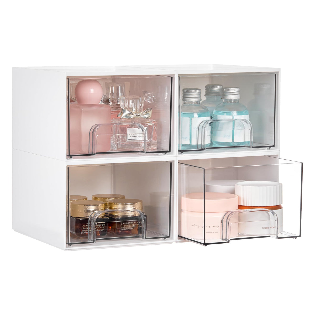 Vtopmart Black Small Stackable Storage Drawers for Cologne Organizer