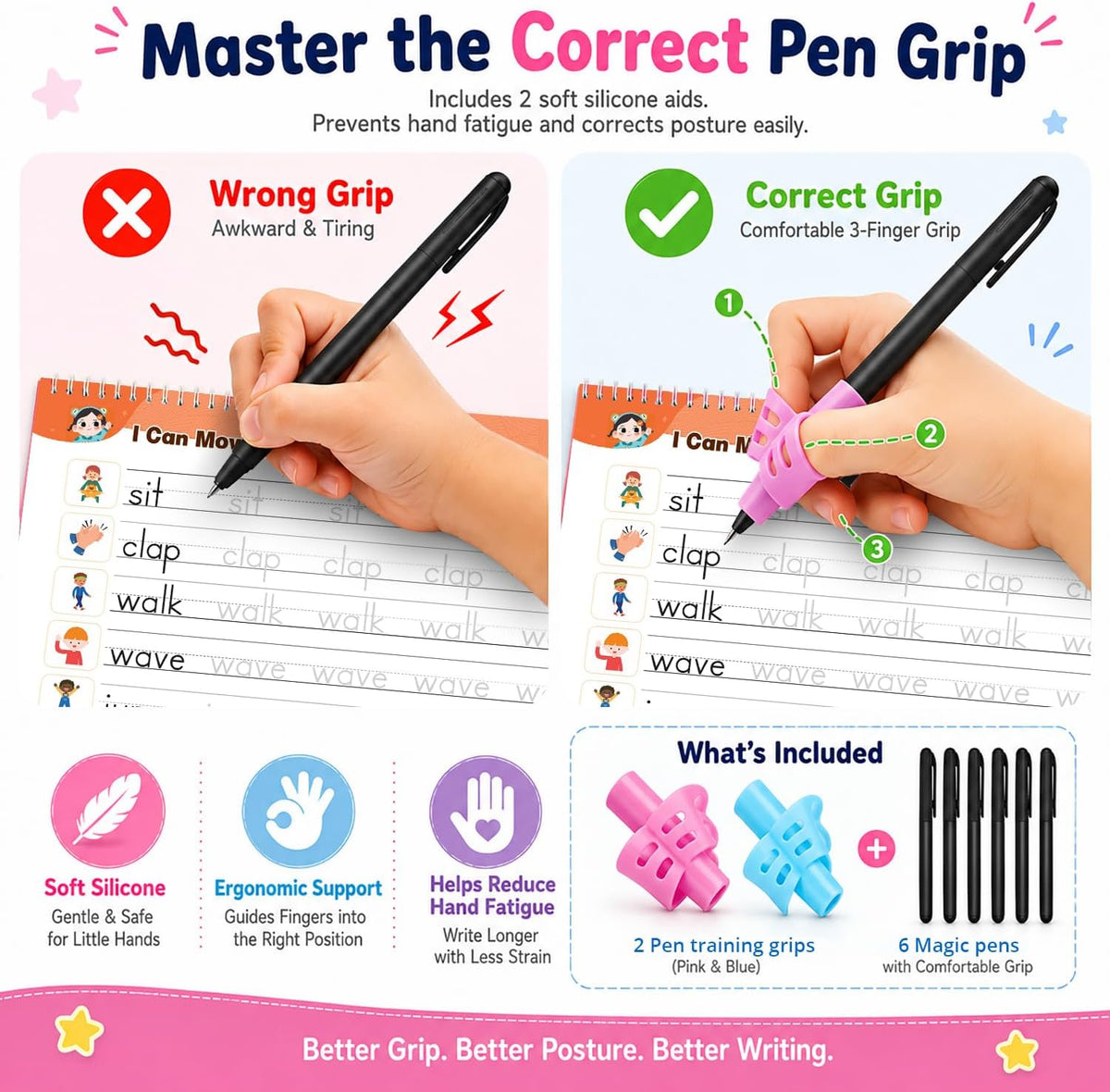Magic Grooved Writing Practice for Kids, Grooved Writing Books