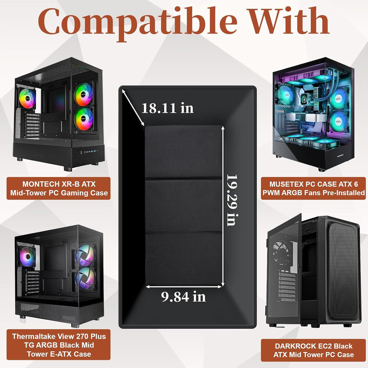 Computer Desktop Tower Large Carrying Case, PC Travel Case