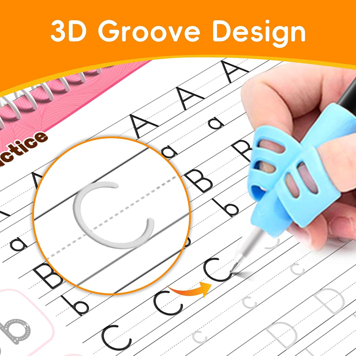 Large Magic Grooved Writing Books for Kids Ages 3-8