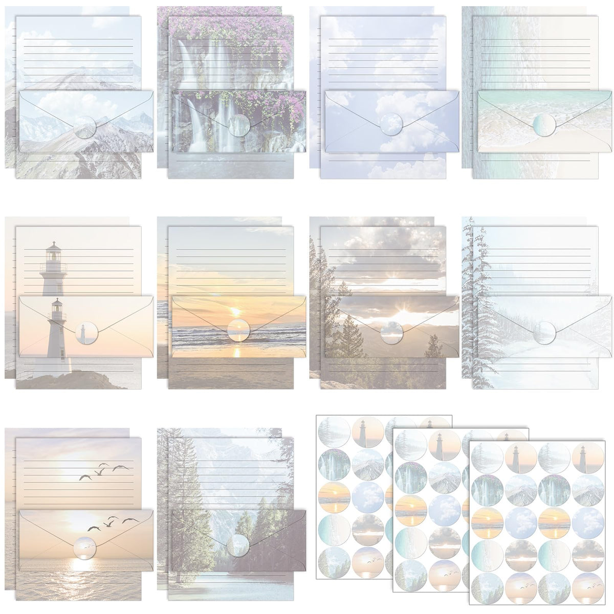 TaoBary 160 Pcs Vintage Floral Stationery Paper and Envelopes Set