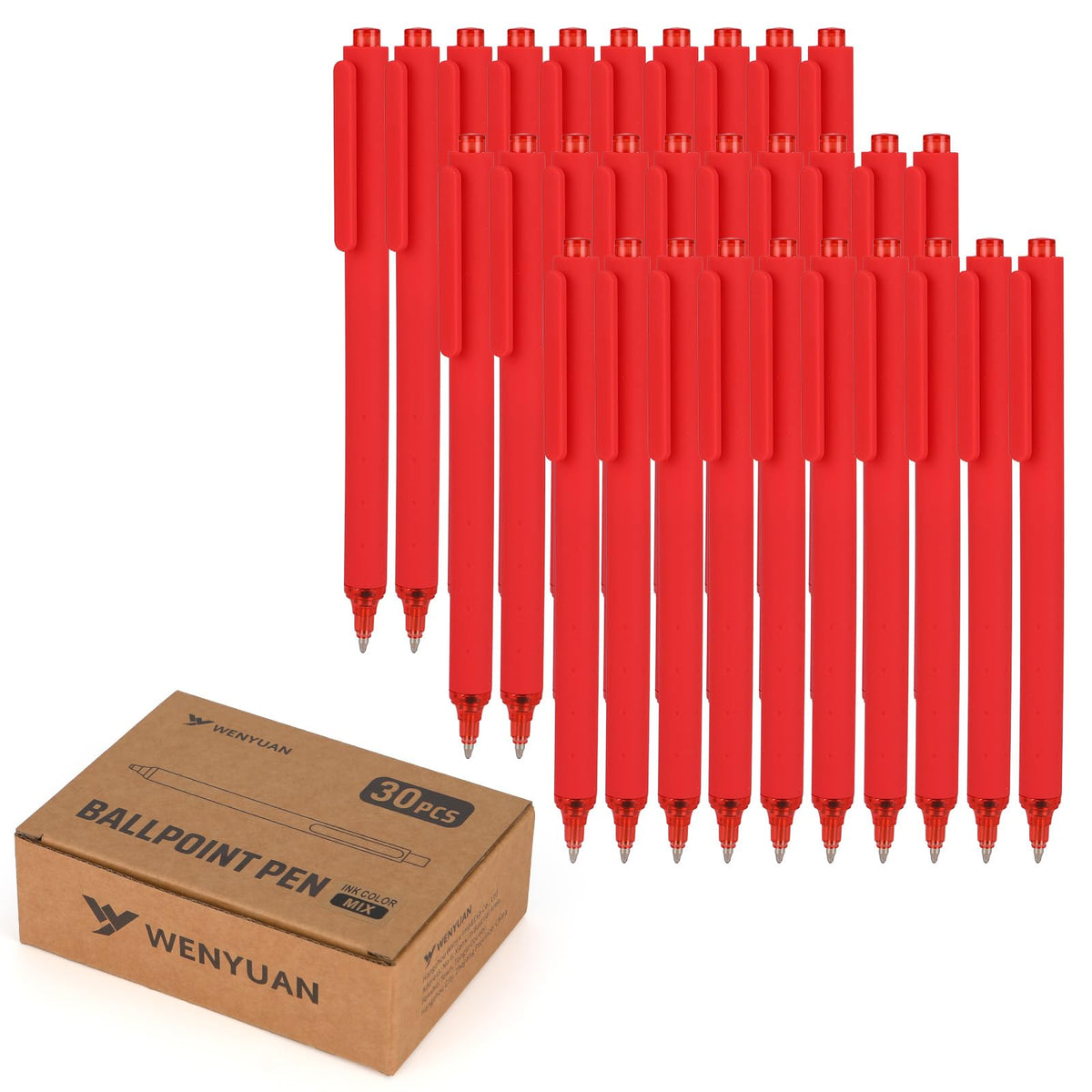 WY WENYUAN 100 Pcs Black Pens Bulk, 1.0mm Bold Point Quick Drying Ballpoint Pens, Retractable Bulk Pens for Smooth Writing, Ideal for School, Office, Journaling, Note Taking and Correction