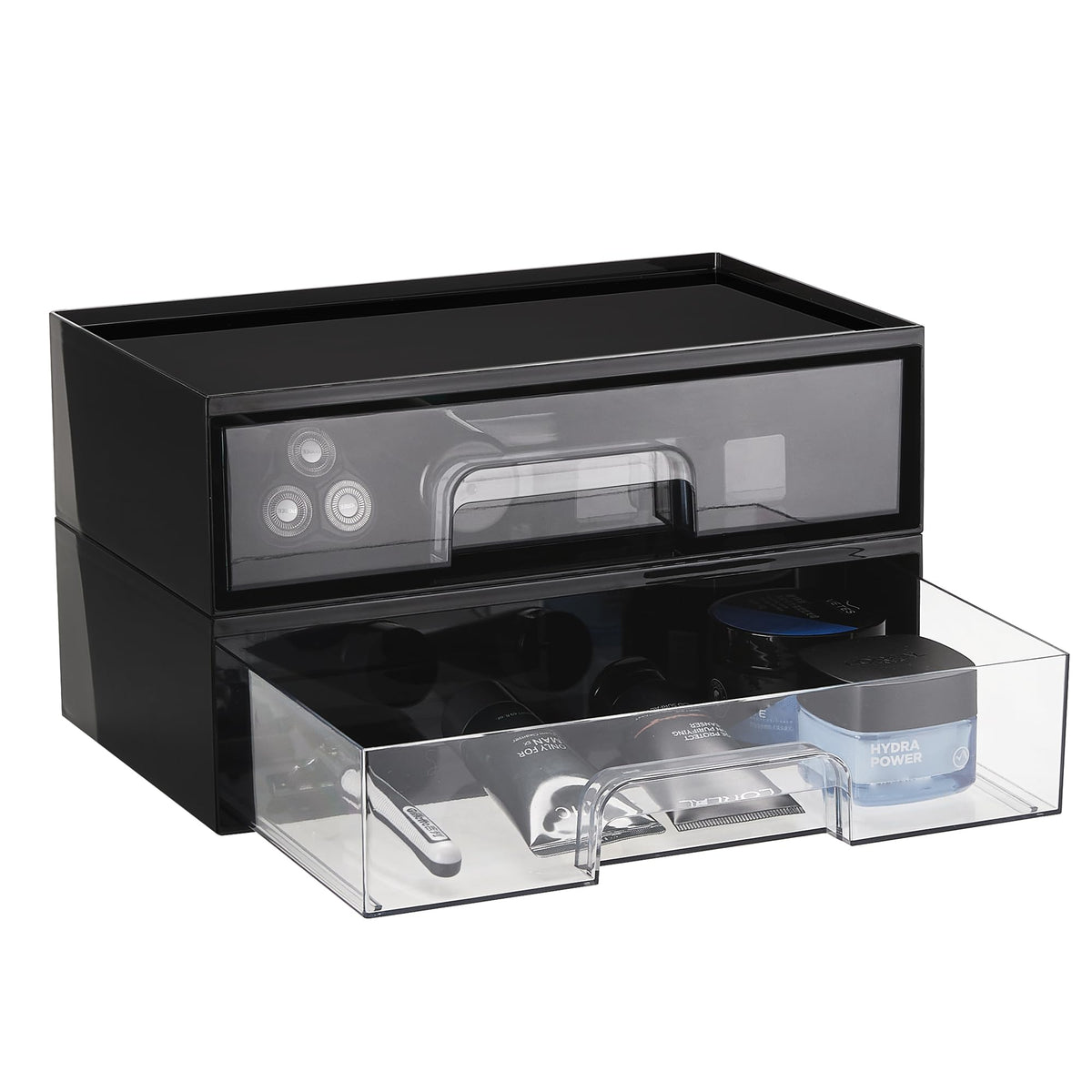 Vtopmart Black Small Stackable Storage Drawers for Cologne Organizer