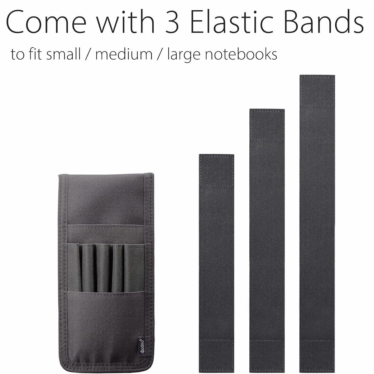 diodrio Elastic Pen Holder for Notebook Journal, Notebook Pencil Pouch