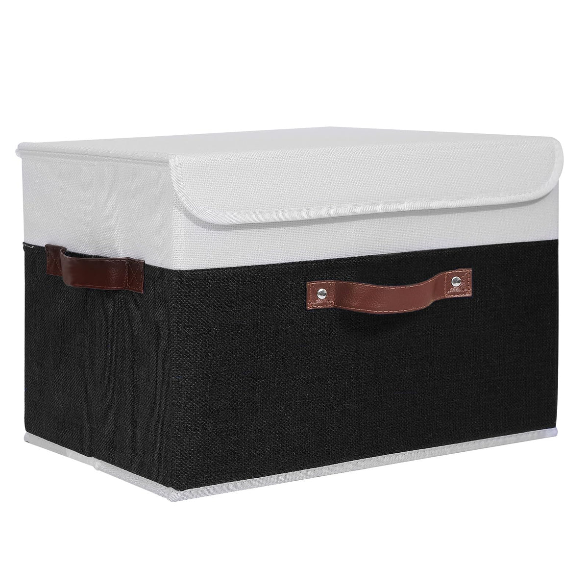 ANMINY Fabric Storage Box Bins with Lids, Green, 10"x8"x7"