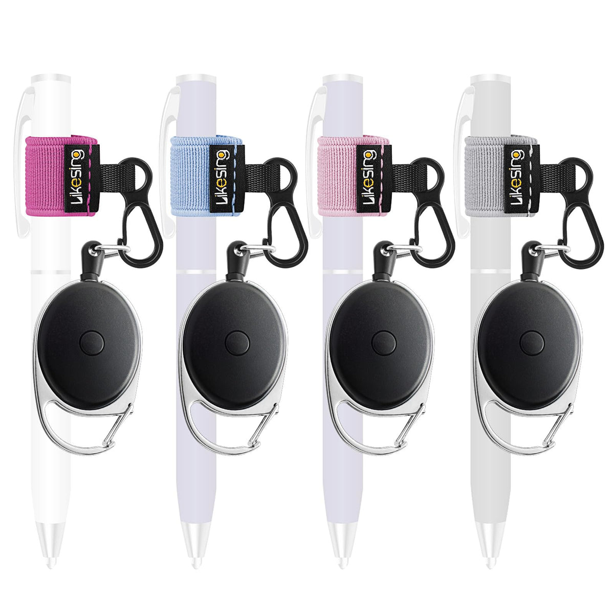 Likesing Retractable Pen Holder, 27.5" Reel Elastic Pen Leash(Dark-colored)