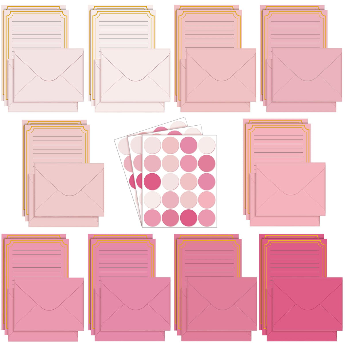 Taobary 160 Pack Stationery Paper Set,5.5 X 8.25 Inch,Morandi Color