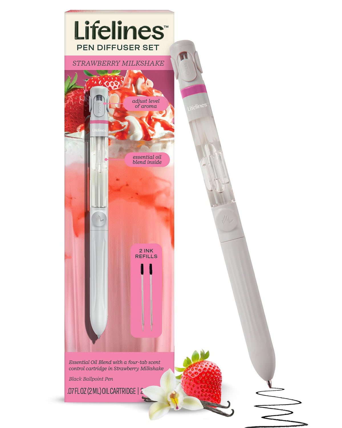 Lifelines Pen Diffuser Set, 3-Pack Natures Escape - 1mm Black Ballpoint Pen