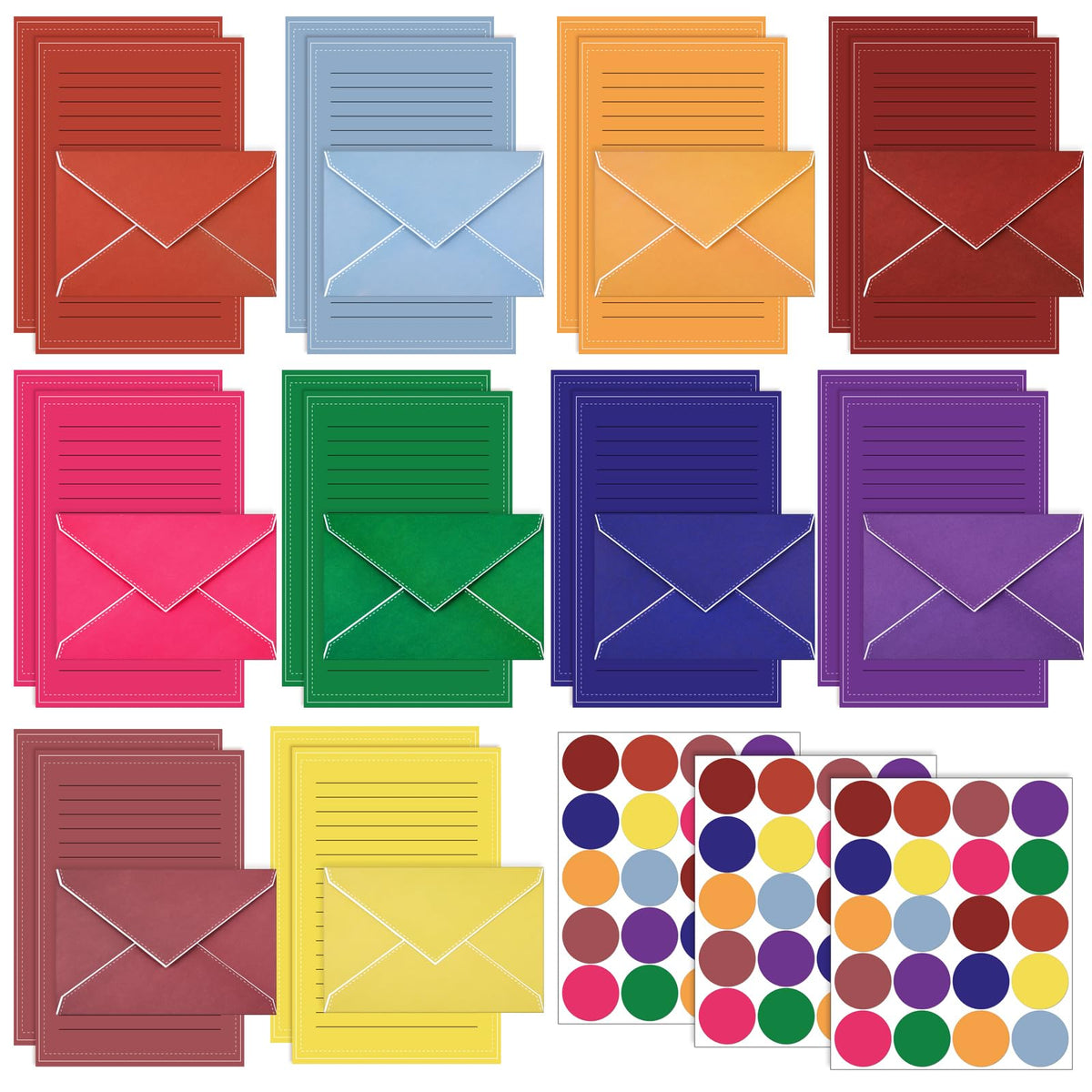 Taobary 160 Pack Stationery Paper Set,5.5 X 8.25 Inch,Morandi Color