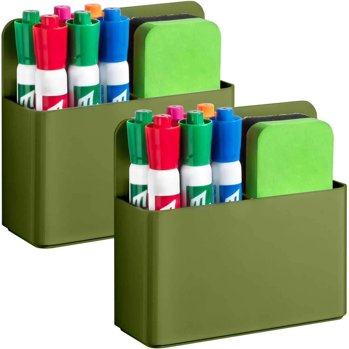 2 Pack Magnetic Pen Holder Cup for Whiteboard, Classroom Supplies