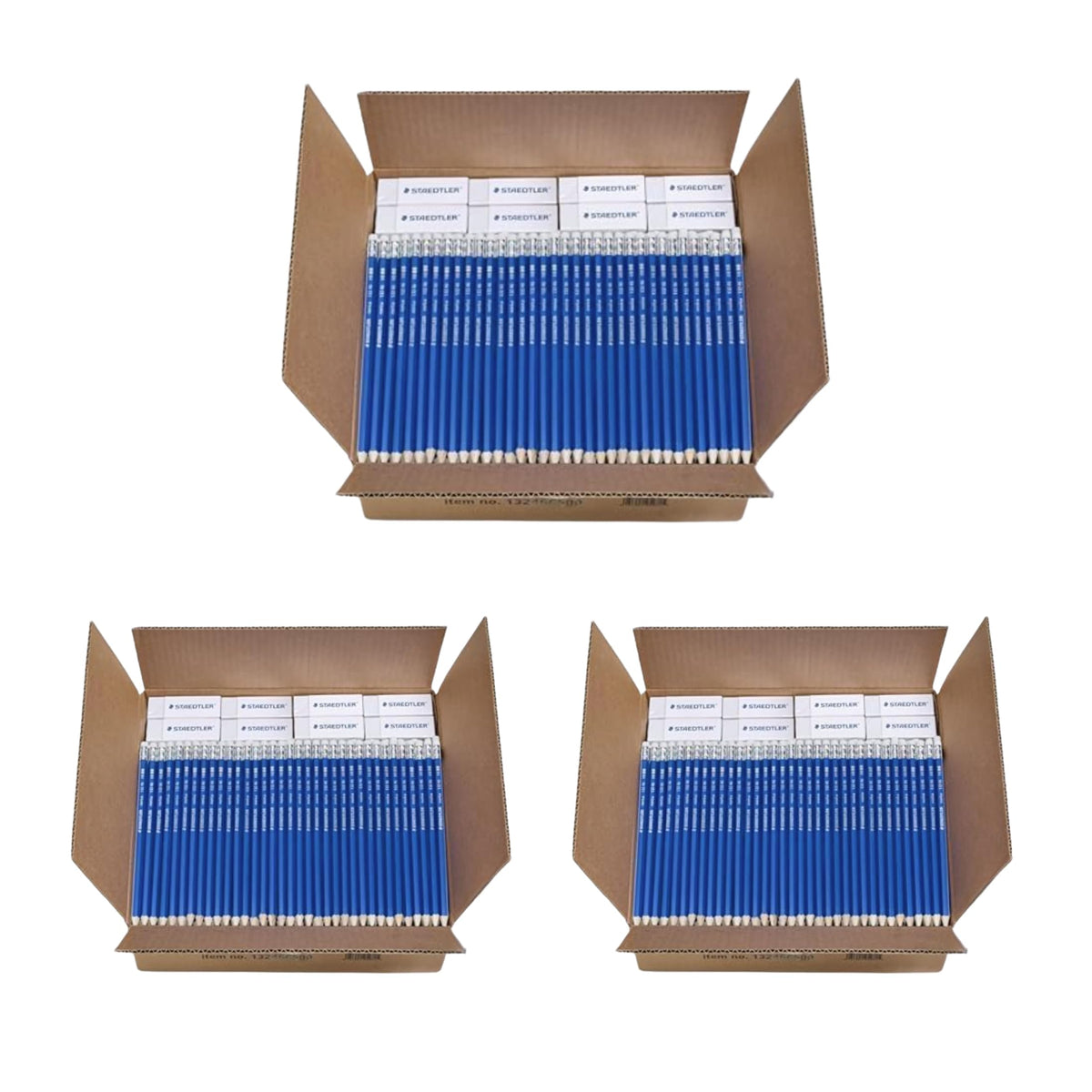 STAEDTLER Norica #2 HB Pencils Class Pack: 144 Pre-Sharpened Pencils + 12 Erasers, Bulk School Supplies Set, Break-Resistant Lead, Latex- & PVC-Free, For Writing, Testing, Drawing & Sketching