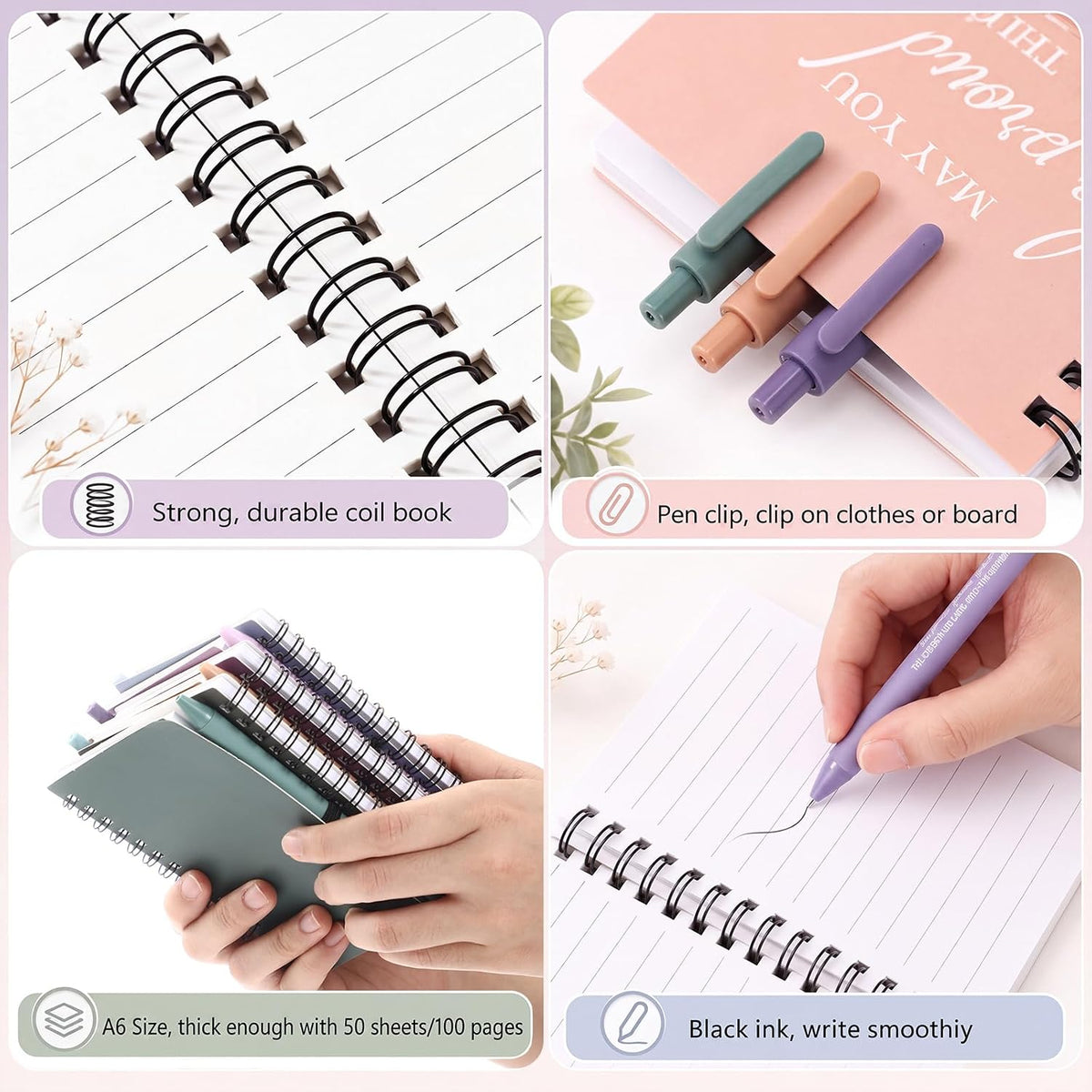 Honoson 30 Sets/60 Pcs Employee Notebook Pen Gifts, Vibrant Color