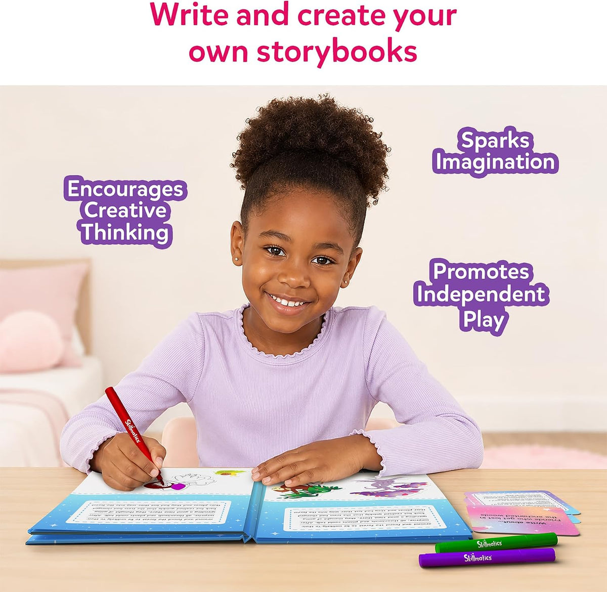 Skillmatics Storybook Art Kit – Unicorns & Princesses, Craft & Writing Kit