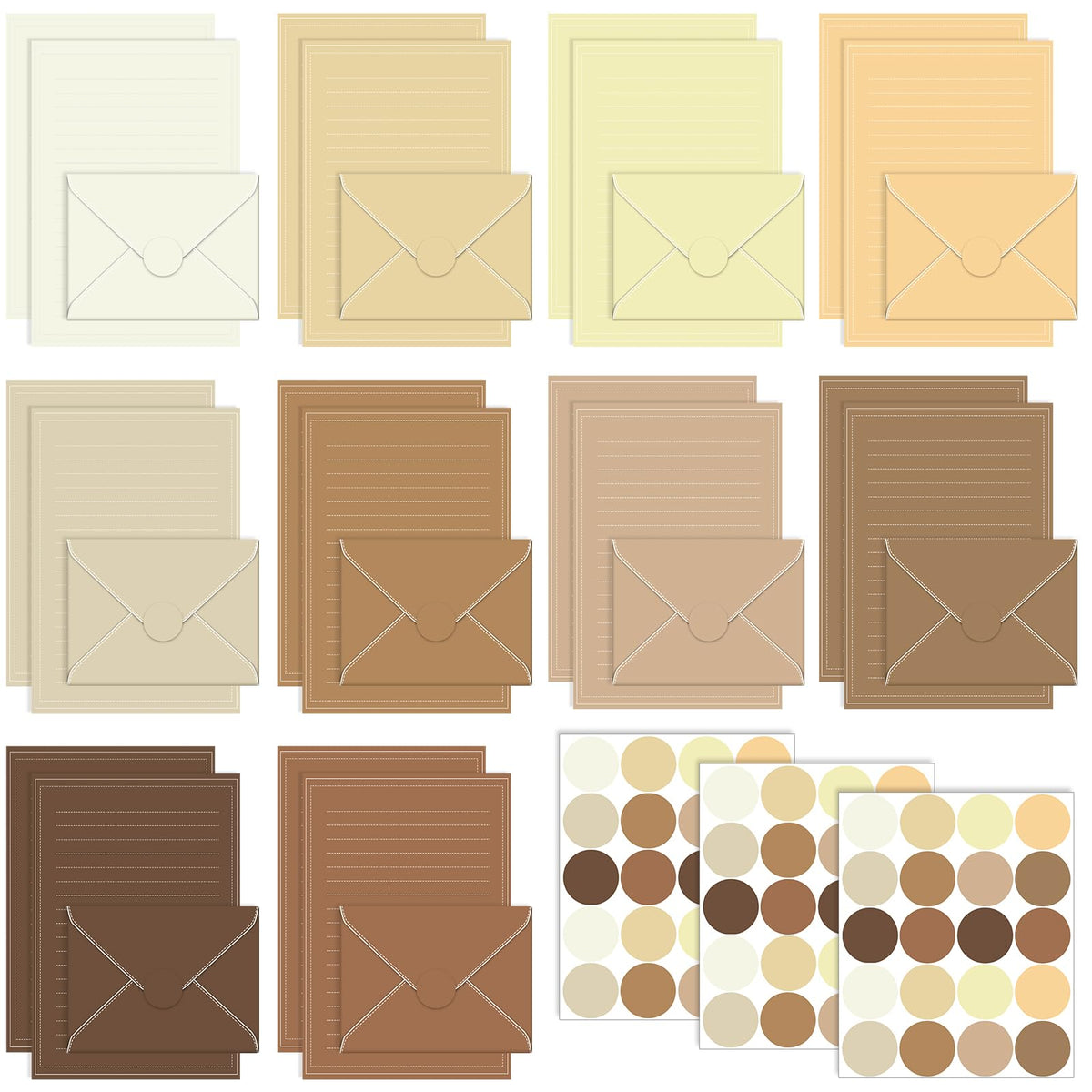 Taobary 160 Pack Stationery Paper Set,5.5 X 8.25 Inch,Morandi Color