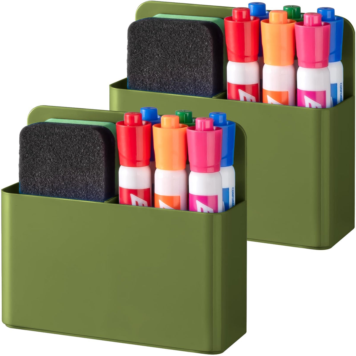 BEYGORM Plastic Magnetic Pen Holder, Powerful Magnet, 2 Pack