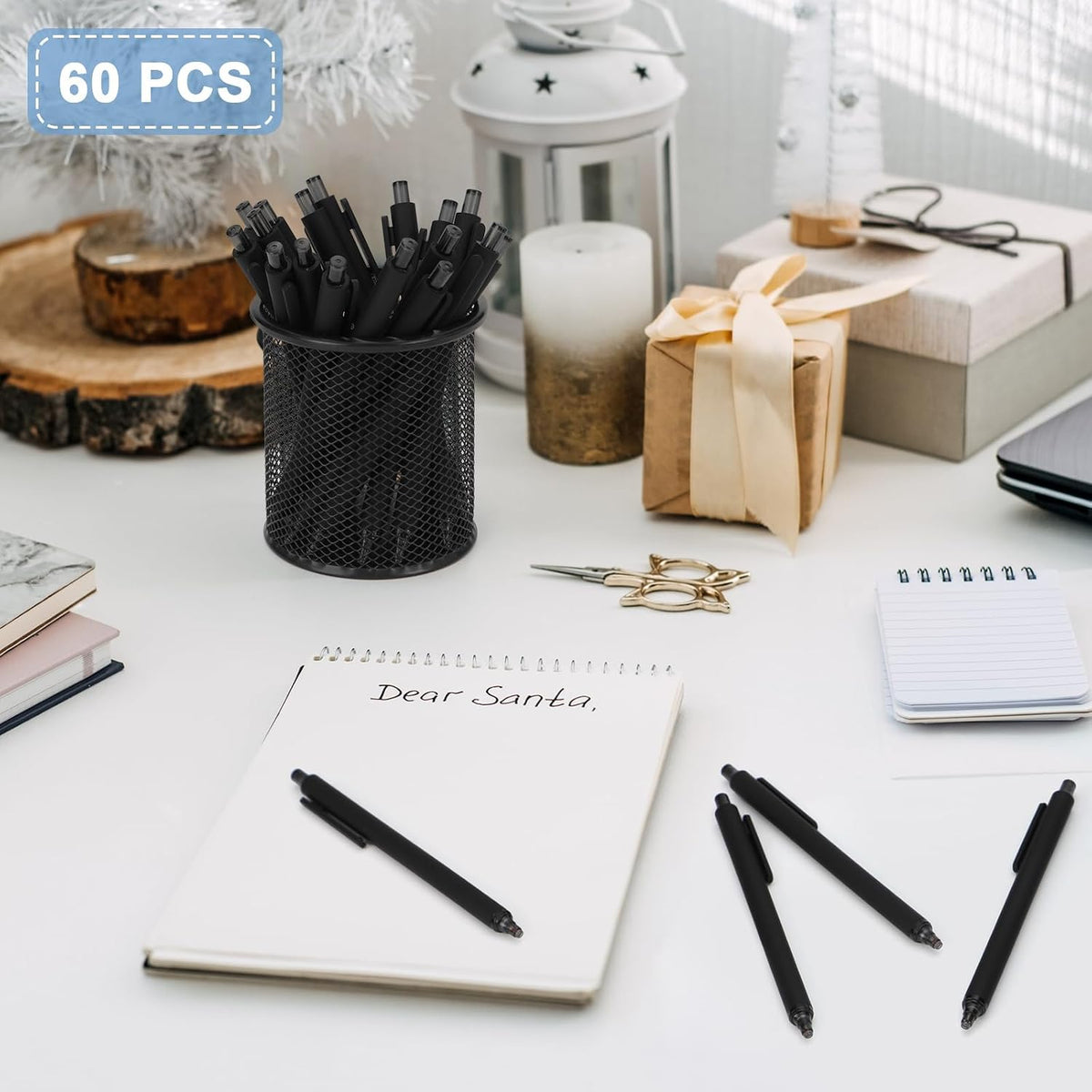 WY WENYUAN 100 Pcs Black Pens Bulk, 1.0mm Bold Point Quick Drying Ballpoint Pens, Retractable Bulk Pens for Smooth Writing, Ideal for School, Office, Journaling, Note Taking and Correction