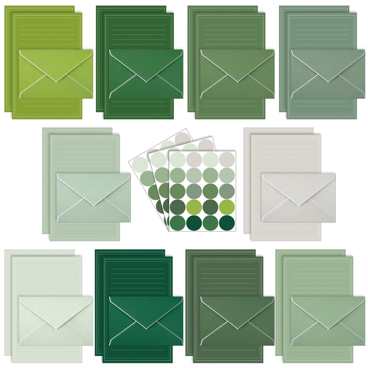 Taobary 160 Pack Stationery Paper Set,5.5 X 8.25 Inch,Morandi Color
