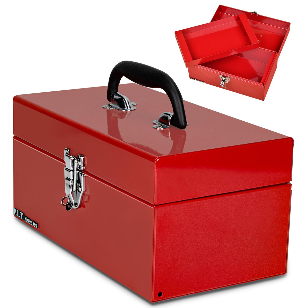 P.I.T. Mini Tool Box,3 Drawers Small Metal Toolbox for Tools Storage,White