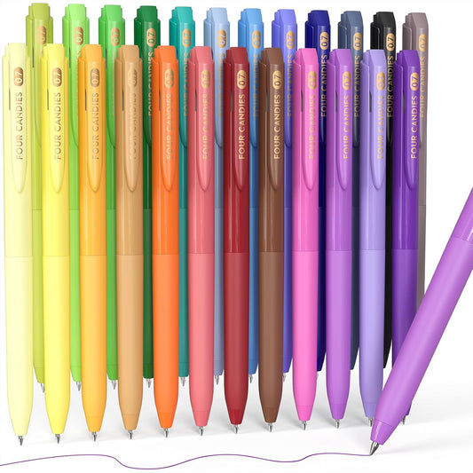 Four Candies Quick Dry Ink Colorful Pens Set, 24 Colors