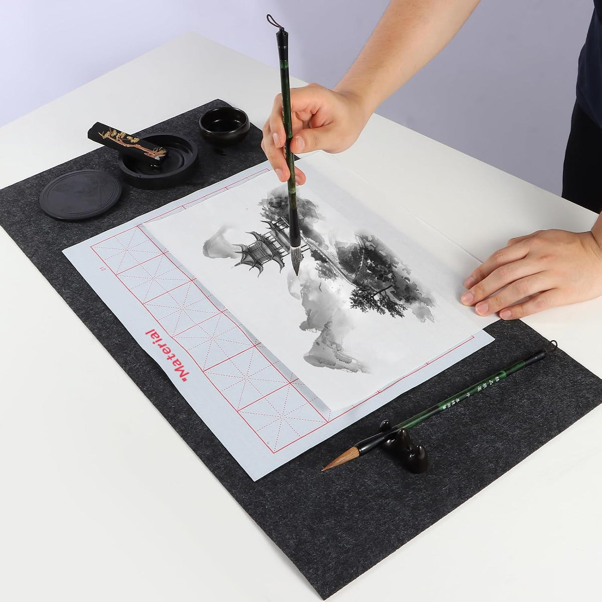 Chinese Calligraphy Set Japanese Calligraphy Kit for Beginners-Red