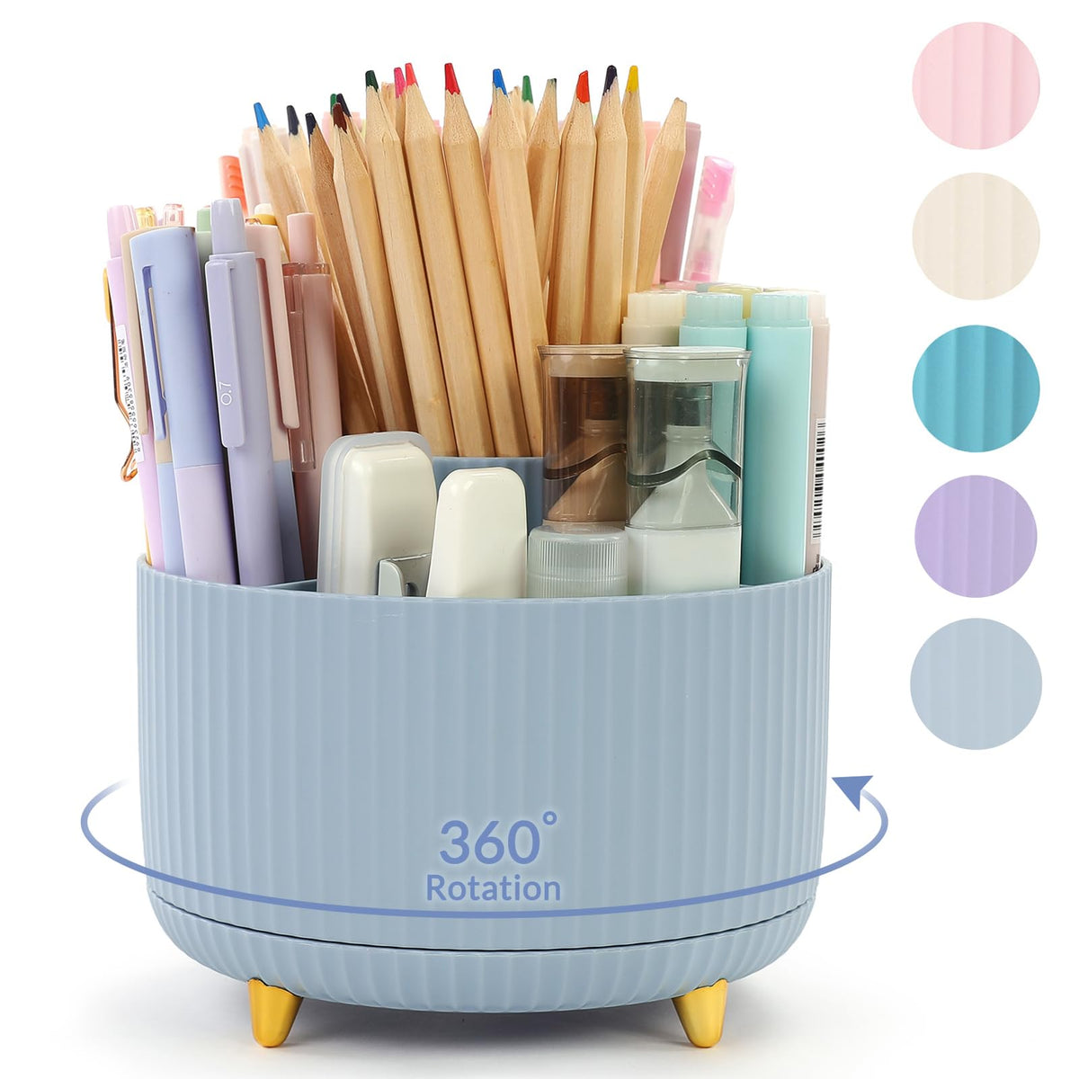 SKYDUE 360 Degree Rotating Desk Organizer, Pencil Pen Holder for Desk