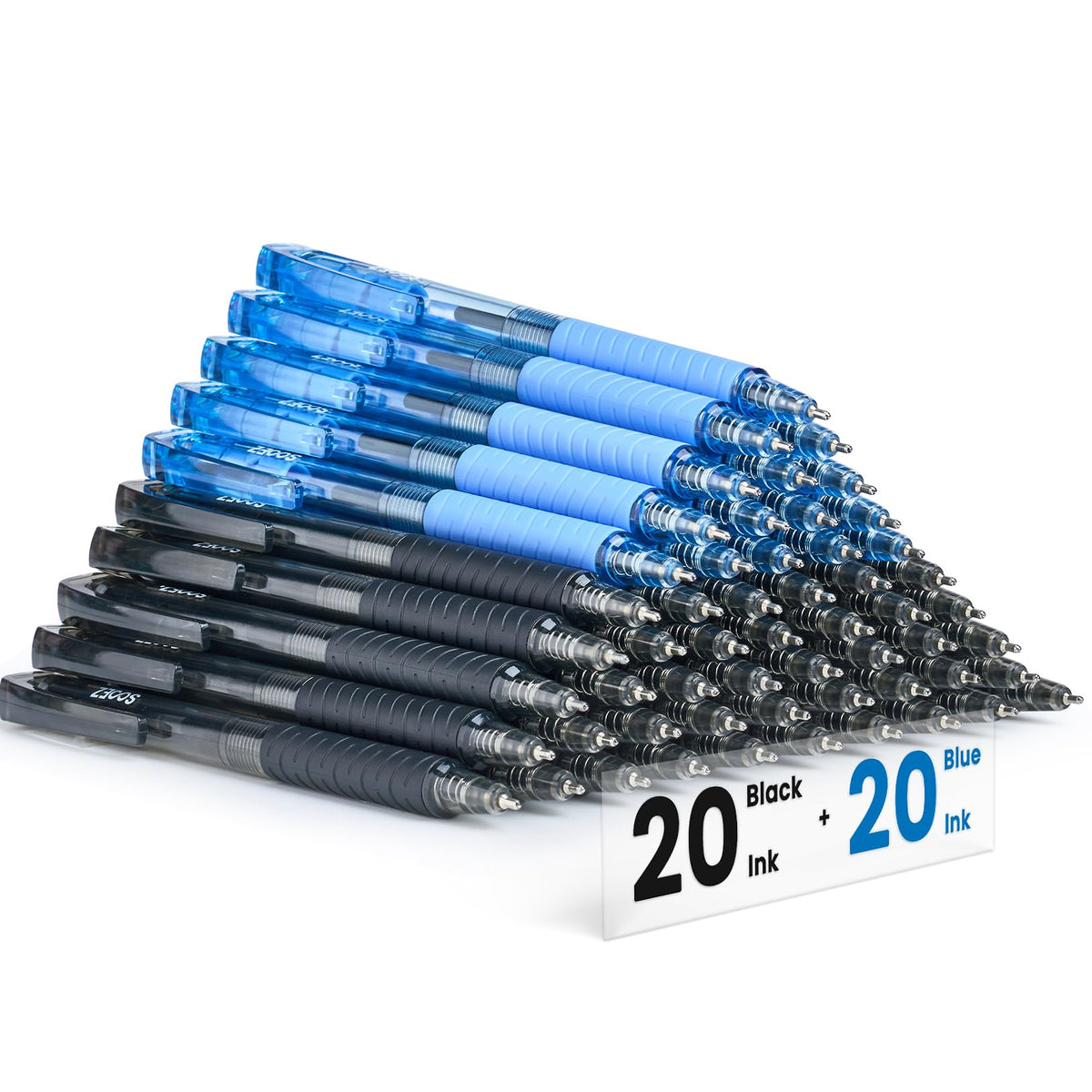 Sooez 60 Pack Bulk Pens Ballpoint, Smooth Writing Pens with Soft Grip