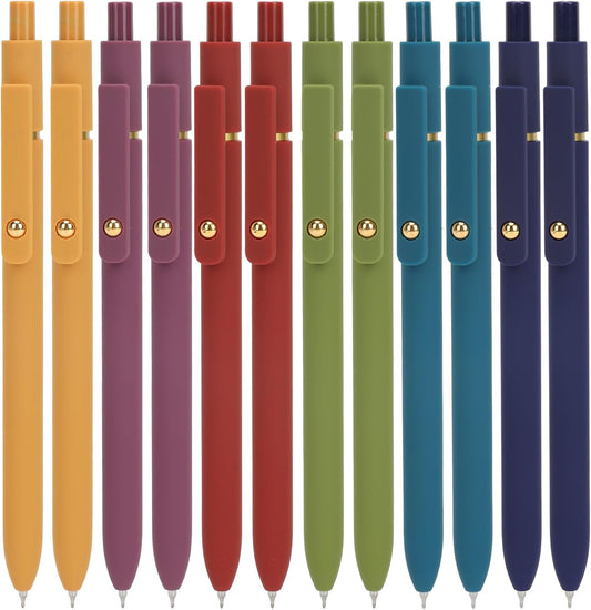 Ddaowanx Gel Pens Set,12 Pcs 0.5mm Retractable Quick Dry Black Ink Pens
