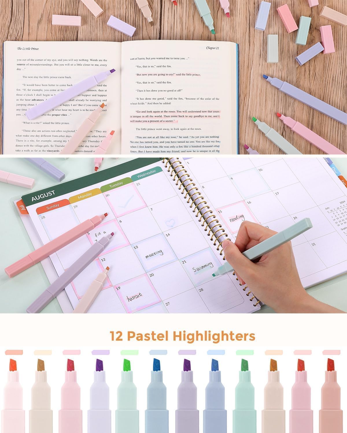 SKYDUE School Supplies Kit, 38 PCS Cute Stationery Set with Large Pencil Case, Pens, Mechanical Pencil Set, Highlighters & Refills, Aesthetic School Supplies for Girls, College, Back to School Pink