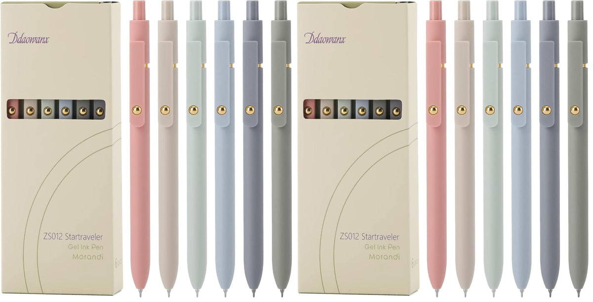 Ddaowanx Gel Pens Set,12 Pcs 0.5mm Retractable Quick Dry Black Ink Pens