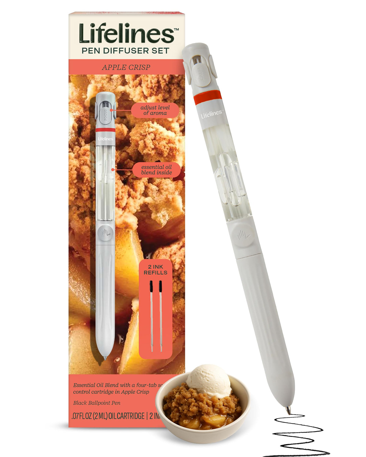 Lifelines Pen Diffuser Set, 3-Pack Natures Escape - 1mm Black Ballpoint Pen
